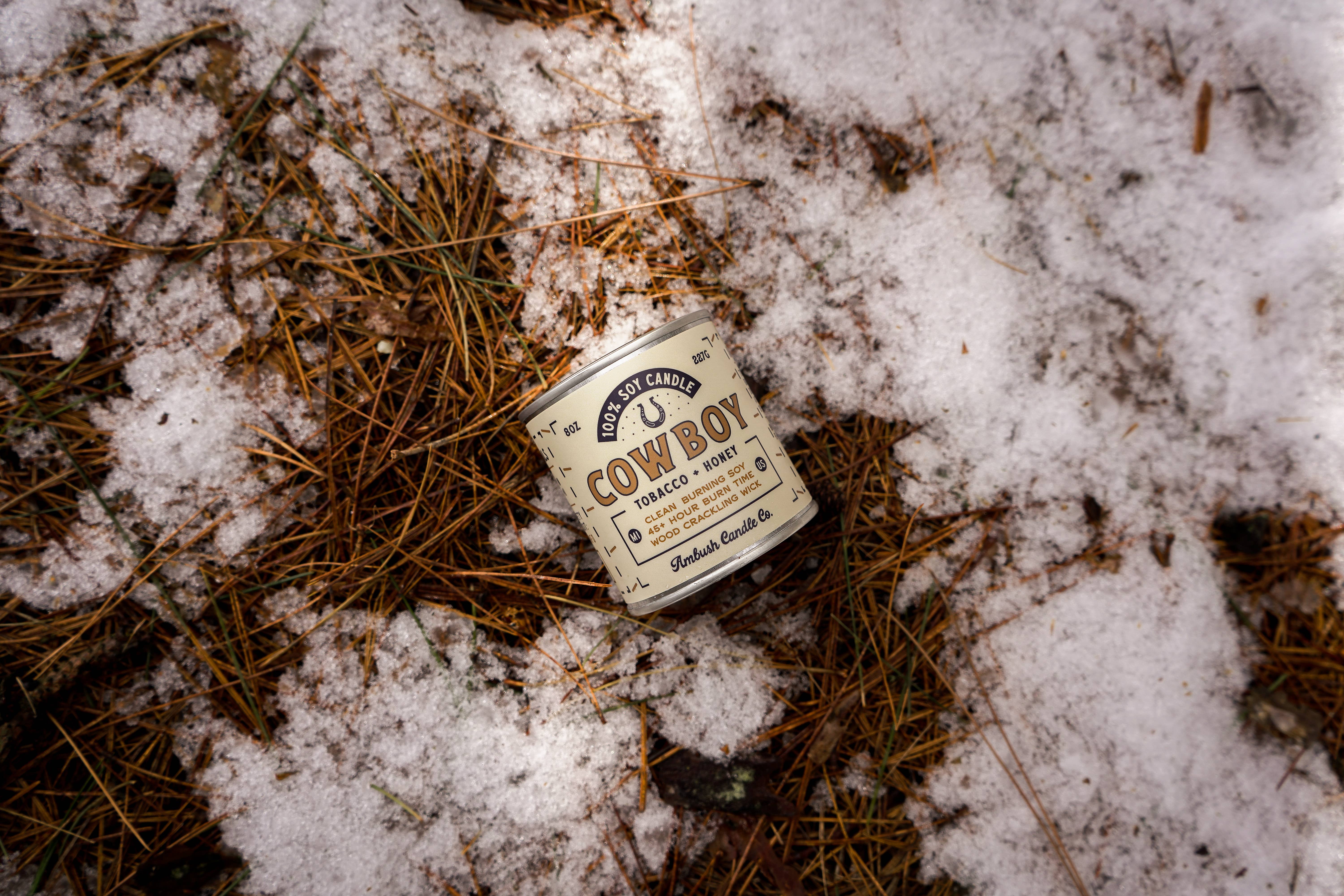 Ambush Candle Co. – wholesale Jar/filled candle – Cowboy | Tobacco + Honey 8oz Soy Candle18