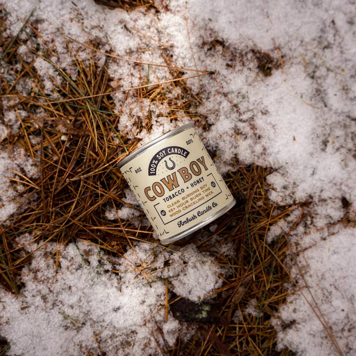 Ambush Candle Co. – wholesale Jar/filled candle – Cowboy | Tobacco + Honey 8oz Soy Candle18