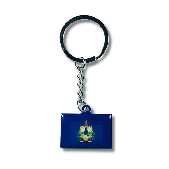 Metal Keychain - Vermont State Flag - USA for wholesale by Astur Pins