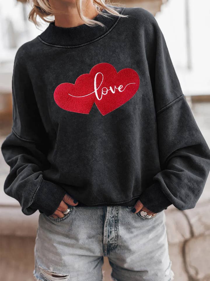Valentines Day Love Double Heart Vintage Sweatshirt for wholesale by Lovesoft