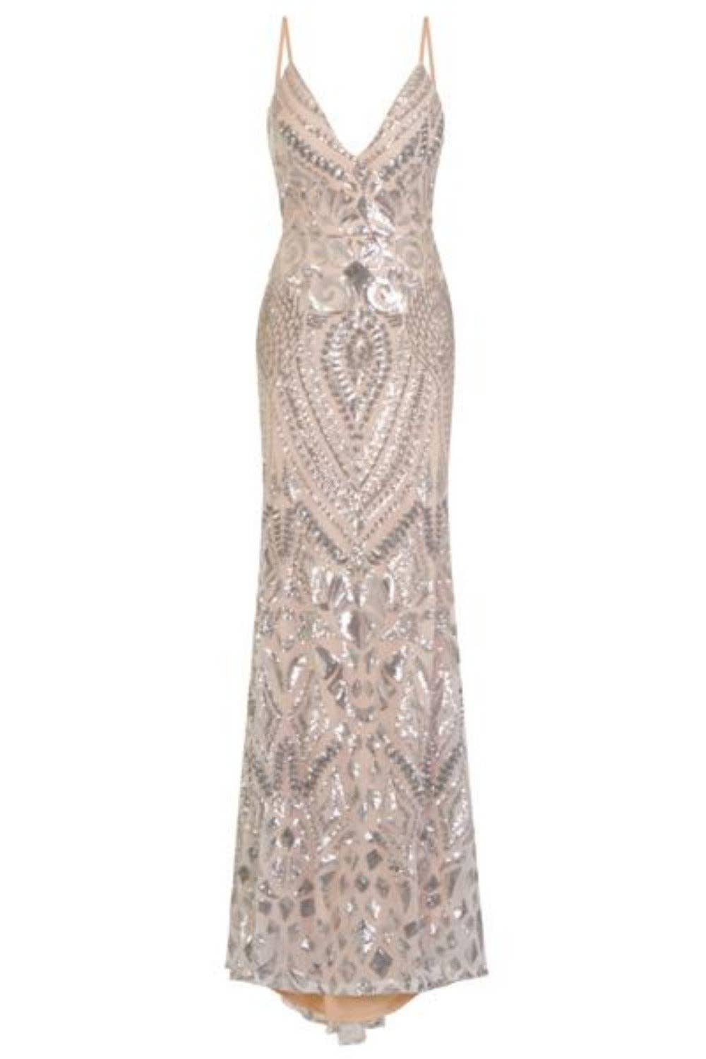 Nazz Collection Clothing Ltd – Großhandel Abendkleid – Damen – Spotlight Silver Luxe Pailletten Meerjungfrau Kleid mit Rückenausschnitt und Fischschwanz8