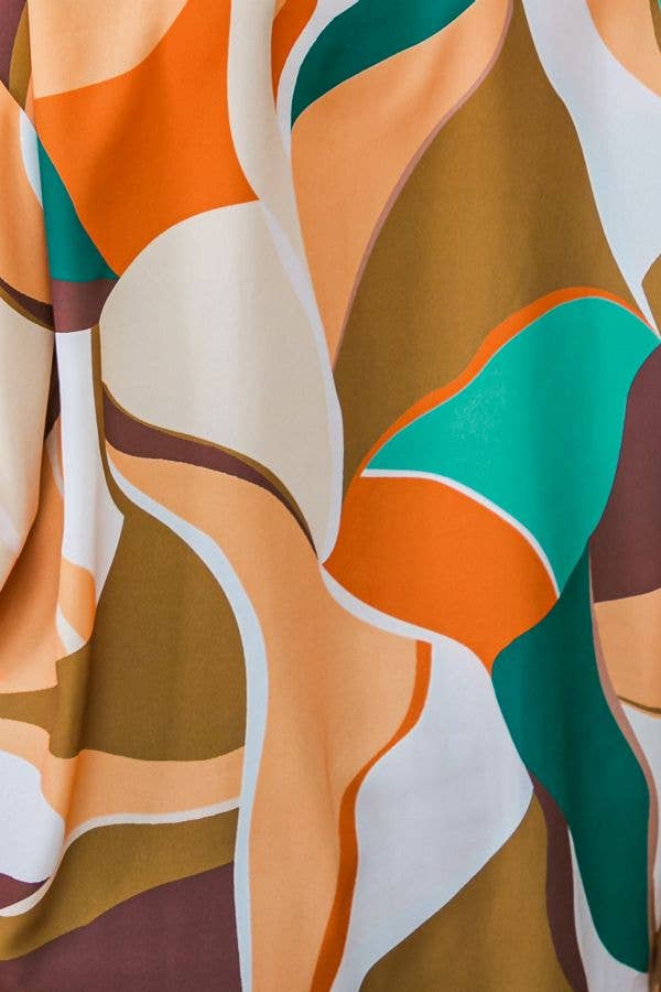 RUST GREEN A printed woven top - IT12679 for wholesale on Faire5