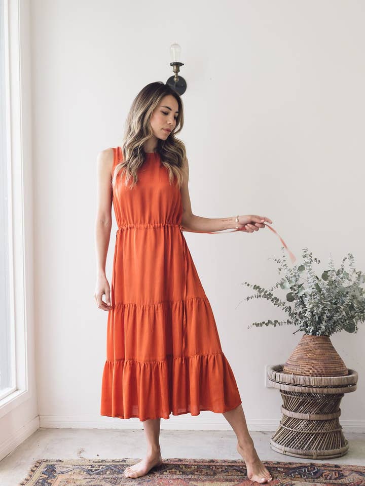 Alma Klänning - Rostig för wholesale av Roma Label