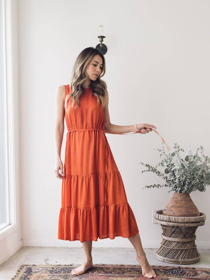 Alma Dress- Rusty for wholesale by Roma Label