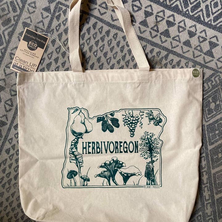 Plant Posse - Venta al por mayor Bolsa grande - Unisex - Bolso de lona reciclado Herbivoregon