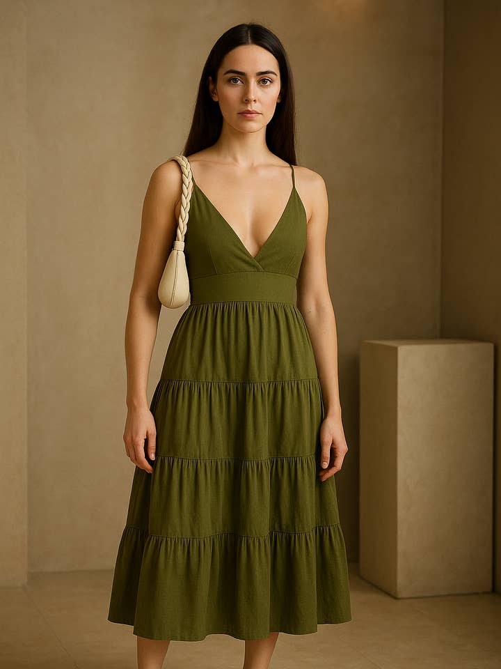 Olive Muse Dress for wholesale by Lacerf