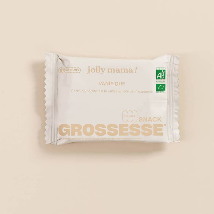 JOLLY MAMA - Vendita all'ingrosso Barrette - Snack Gravidanza Folati & Vaniglia x 12 barrette