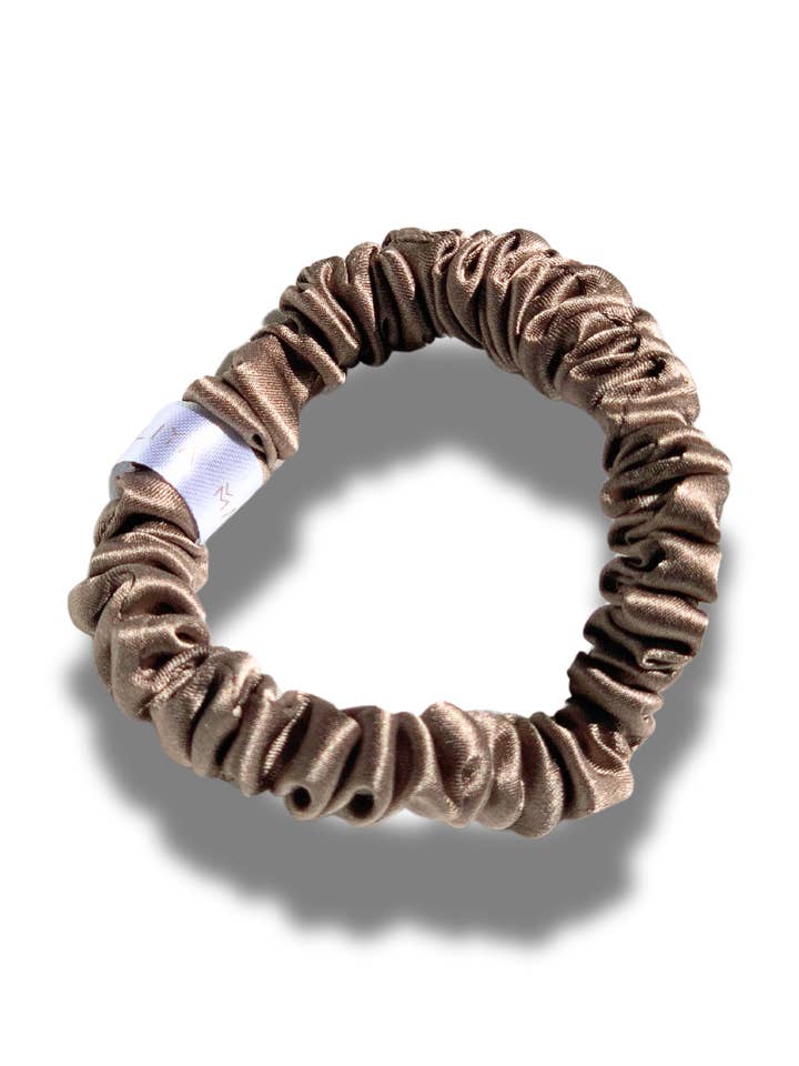 Small 100% Silk Scrunchie - Latte for wholesale by Malliya