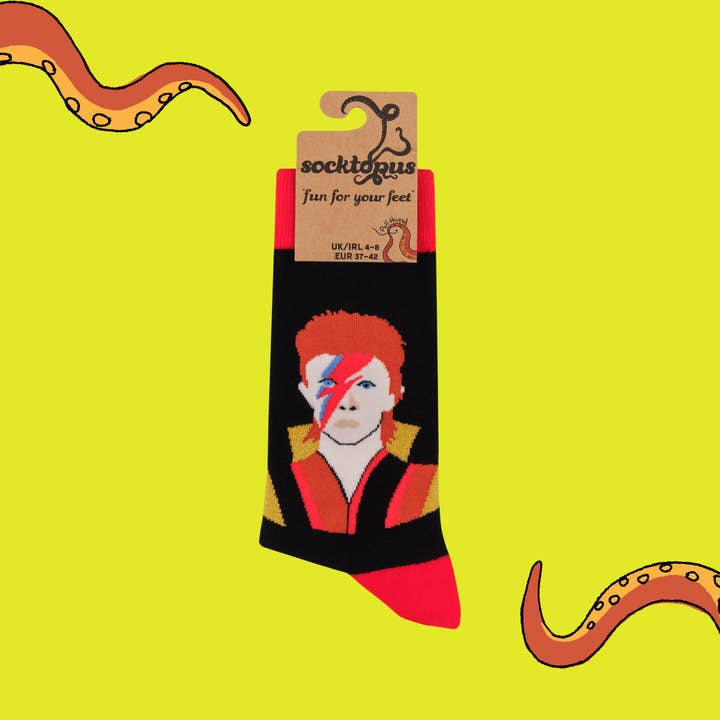 GOLD LUREX David Bowie Socks - Ziggy Sockdust for wholesale on Faire2