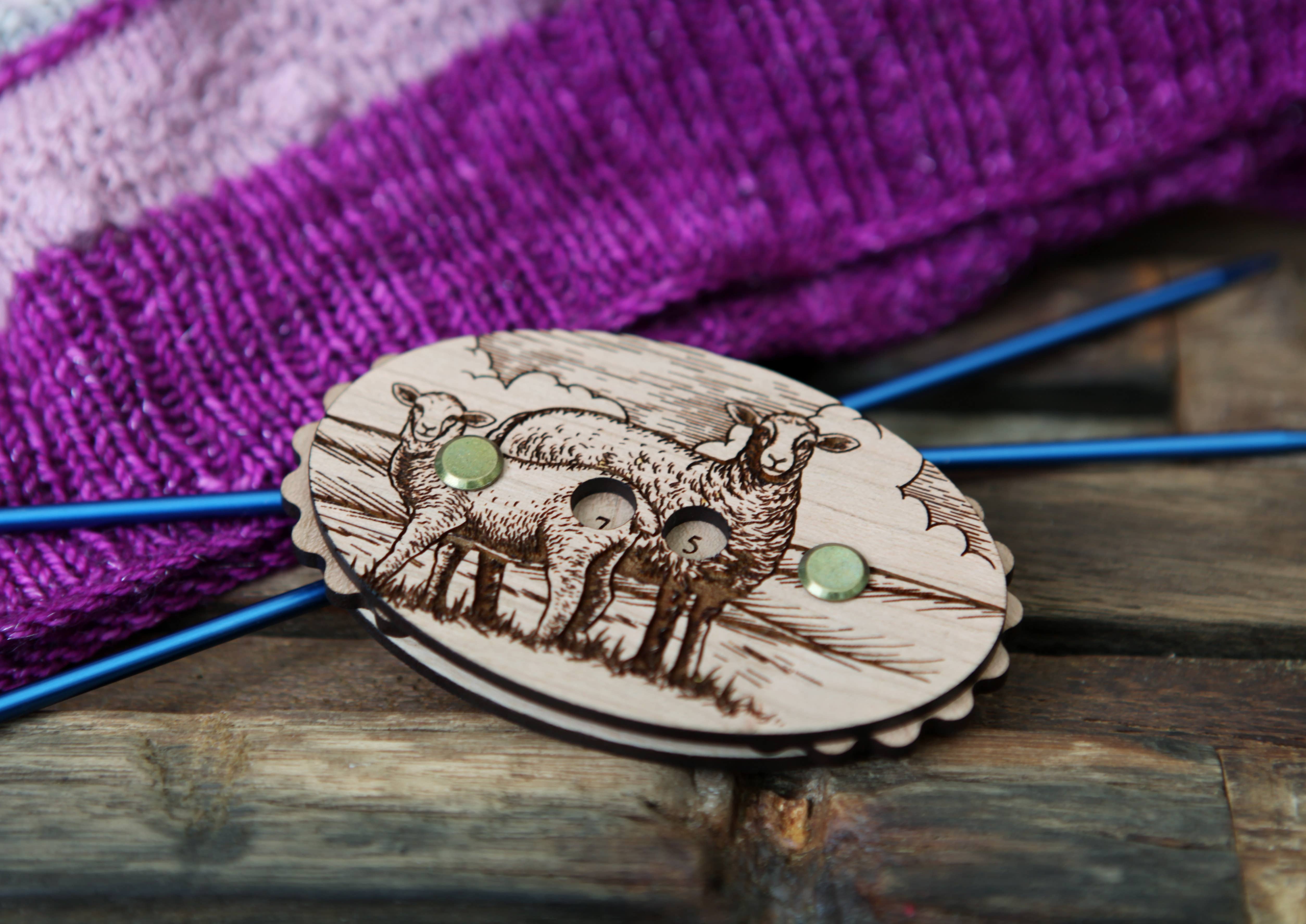 Sunrise Grove - Wholesale Knitting/Crochet Supplies - Sheep Cherry Wood Knitting Row Counter3