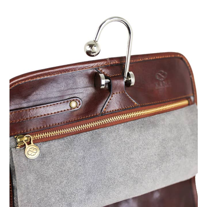 Black Leather Hanging Wash Bag Toiletry Bag - Dracula for wholesale on Faire5