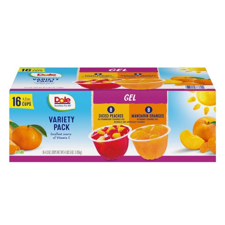 Majestic Wholesale - Wholesale Fruit Snacks - Dole Fruit Bowls in Gel Variety Pack, 4.3 oz., 16CT0