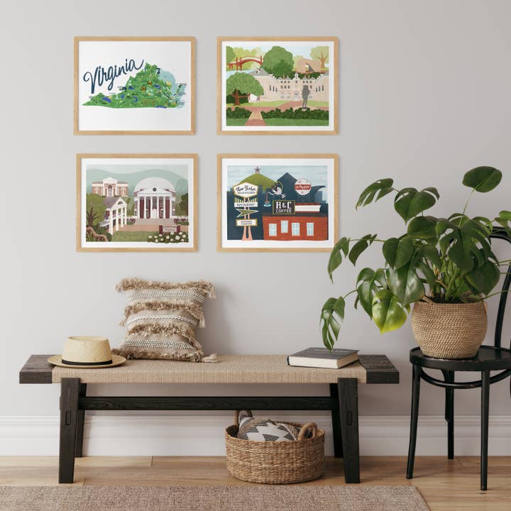 Cherilyn Colbert - Wholesale Art Print - Virginia Illustrated Map Art Print Wall Decor5