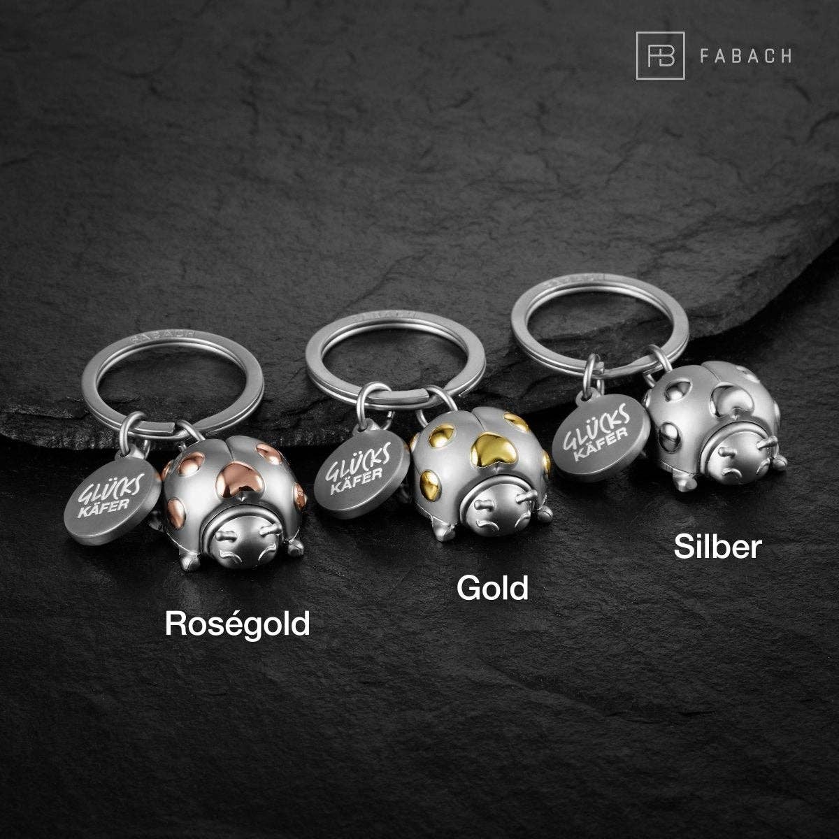 FABACH – Die Schlüsselanhänger-Schmiede - Wholesale Keychain - Unisex - “Glückkäfer” ladybird keyring “Marie” with engraving - lovely lucky charm with heart6