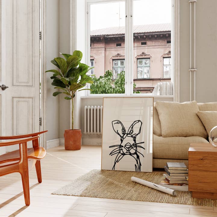 Rabbit Art Print for wholesale by Natalie Cass Art