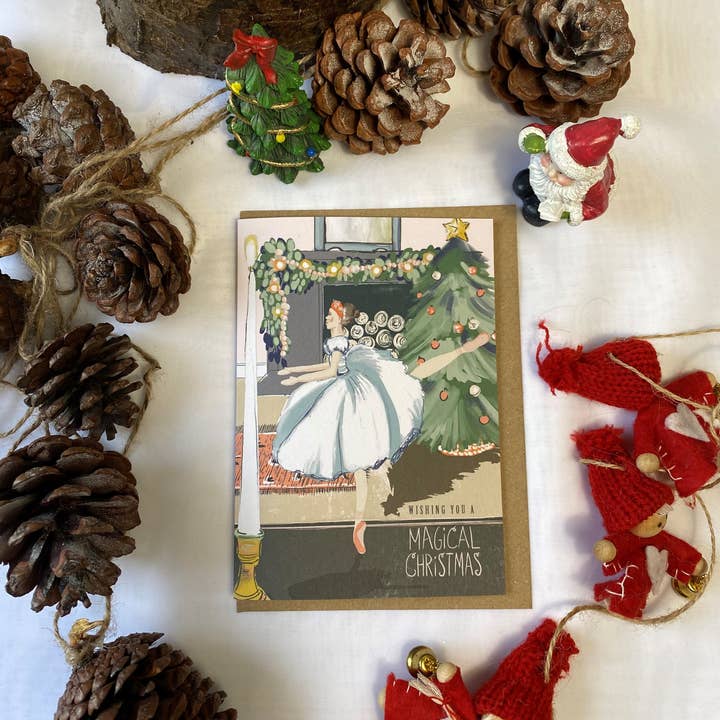Biglietto di Natale ispirato a Ballerina Fairy take LMXM06 per la vendita all'ingrosso da parte di Lise Marie prints