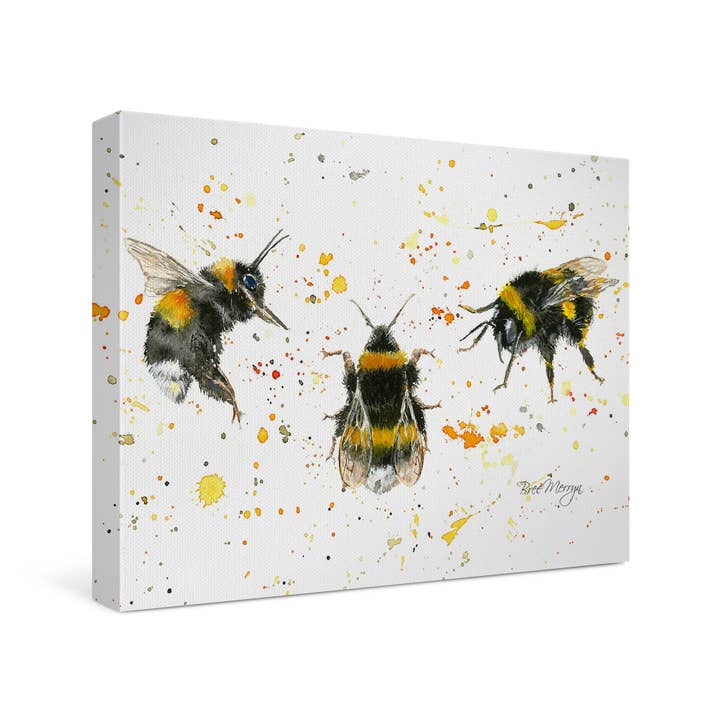 Bee Happy Canvas Cutie (6"x8") for wholesale by Bree Merryn Art Ltd