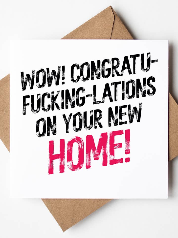 Glückwunschkarte zum neuen Zuhause (Packung mit 6) für den Großhandel von Sweary Card Lady