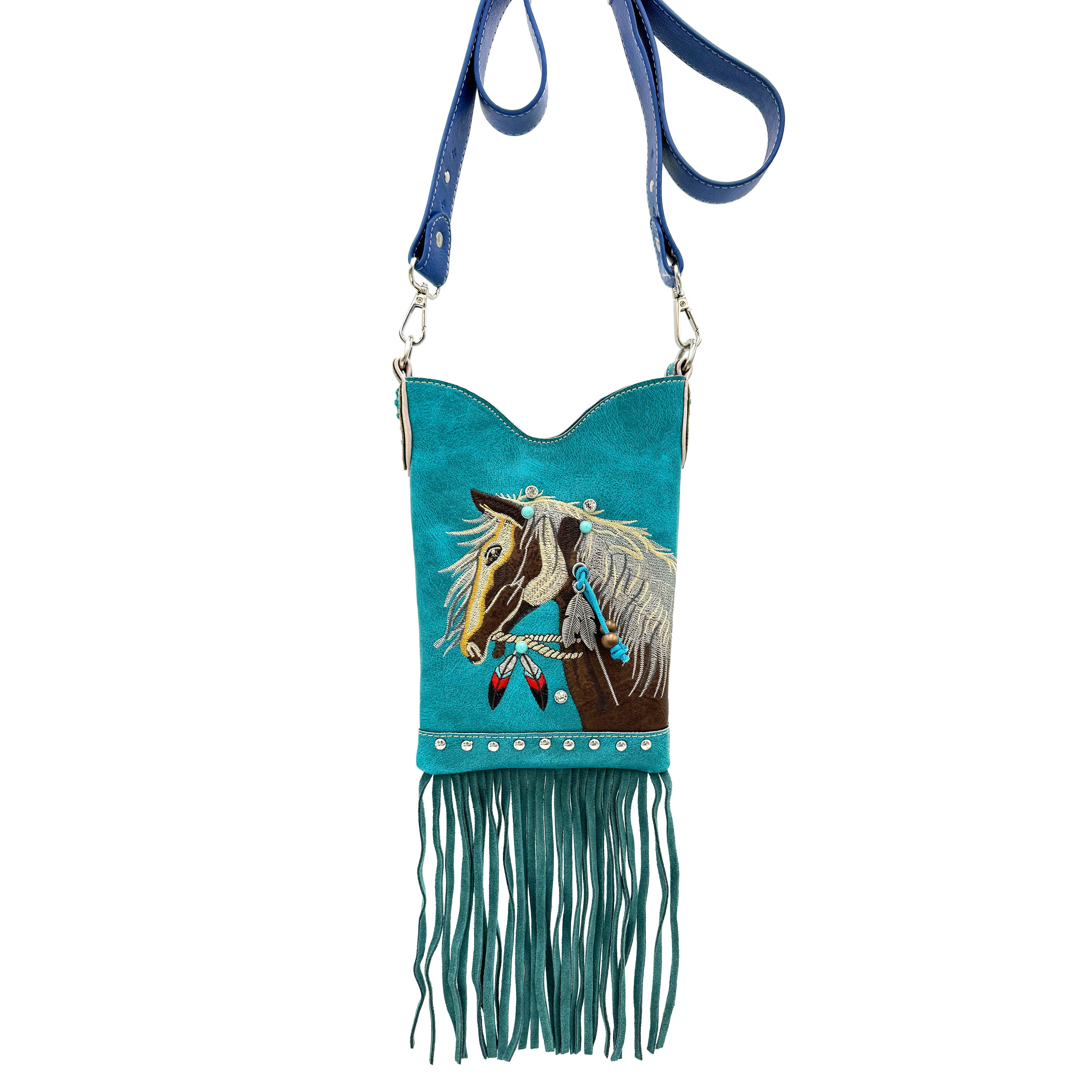 Lunar Deer - Wholesale Crossbody Bag - Women's - Women's Embroidered Horse Crossbody Western Messenger Pouch3