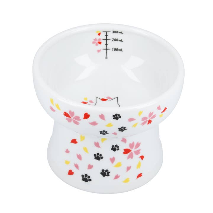 MOON-X USA, INC. - Wholesale Pet Bowl - Cat/Dog - Extra Tall Raised Cat Water Bowl (Sakura Limited Edition)