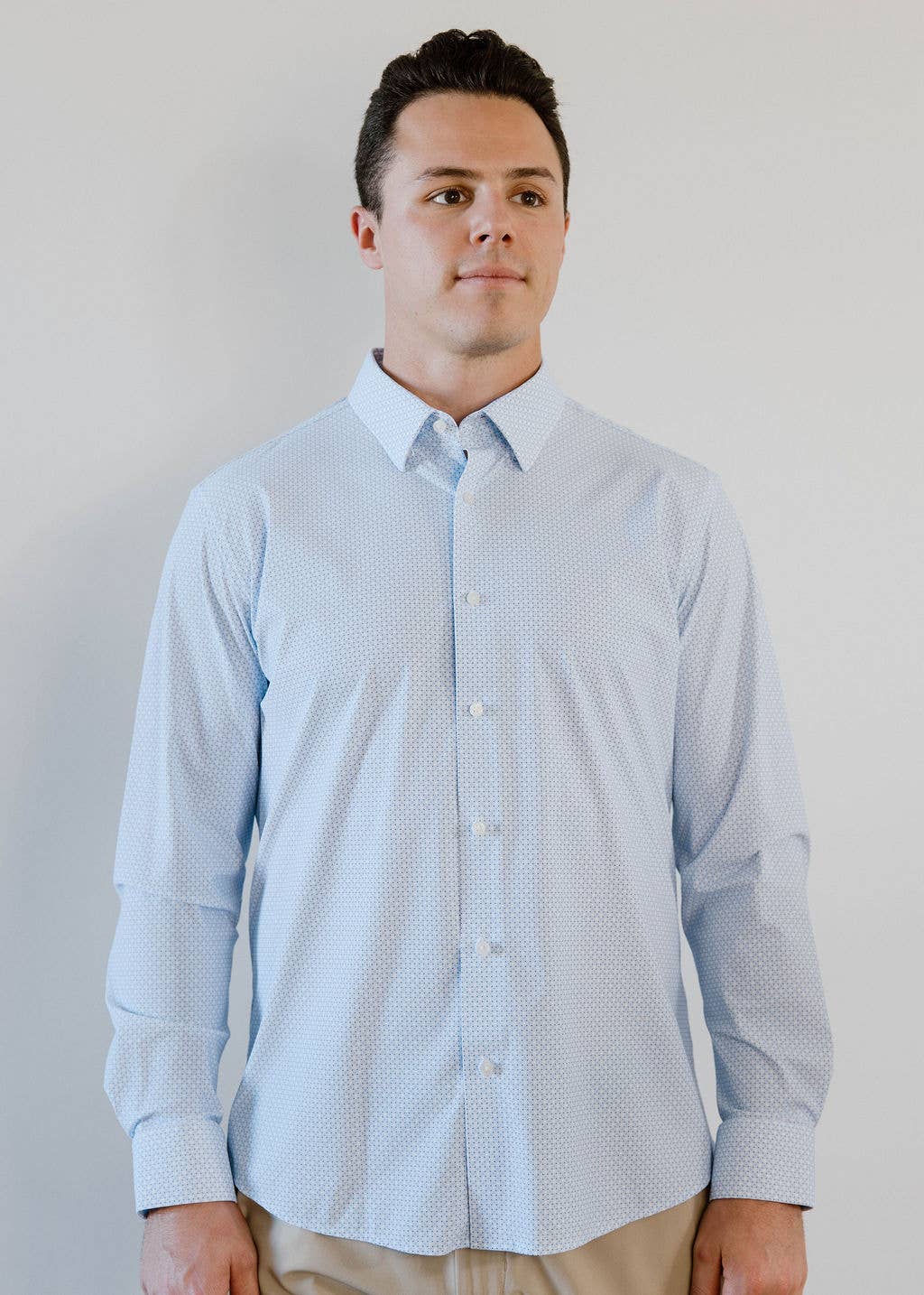 JD Buck - Wholesale Shirt - Men's - White Diamond Dot No Tuck LS Shirt