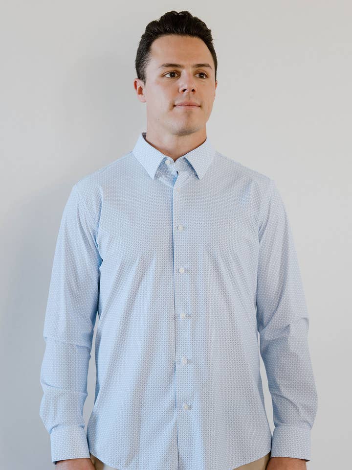 JD Buck - Wholesale Shirt - Men's - White Diamond Dot No Tuck LS Shirt 0