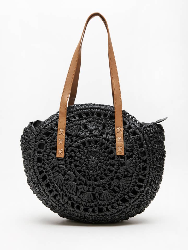 C'Est La Vie - Boho Handcrafted Straw Woven Handbag for wholesale by Justin & Taylor