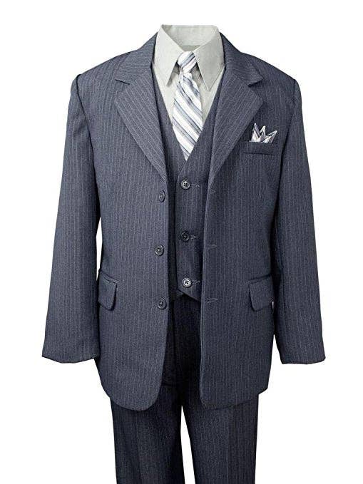 b-one inc - Vente Costume – enfant - Costume cinq pièces à fines rayures à 3 boutons pour garçons RFL-ST8880