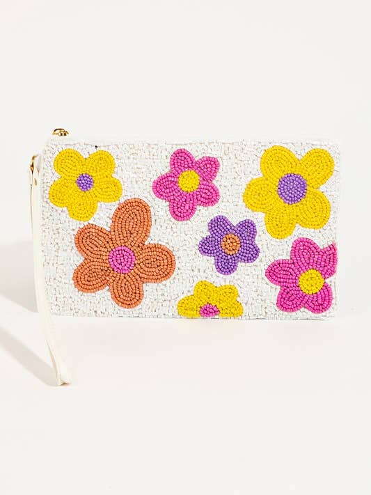 Beaded Flower Print Clutch Bag 600394 for wholesale by anbfashion