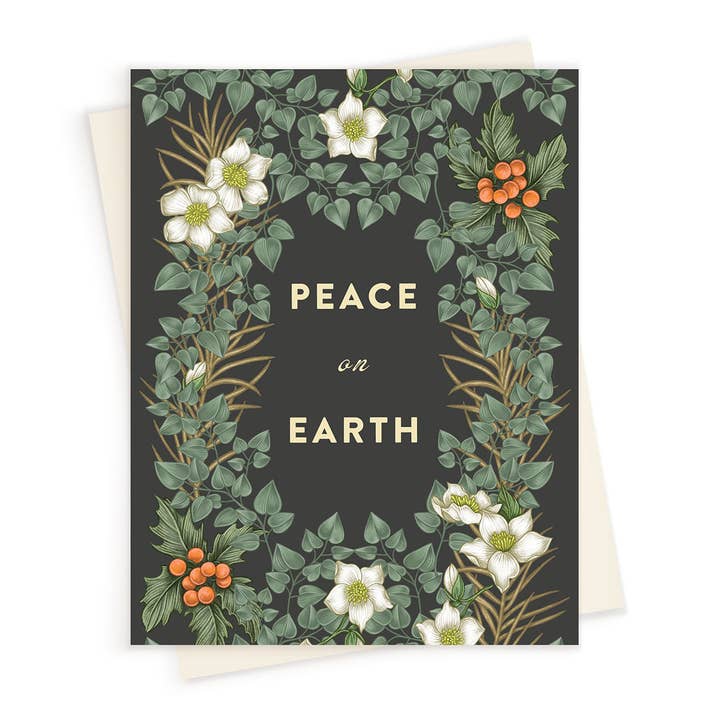 LINNA - Wholesale Season's Greetings Card - Holiday | Peace on Earth Blooms | Greeting Card