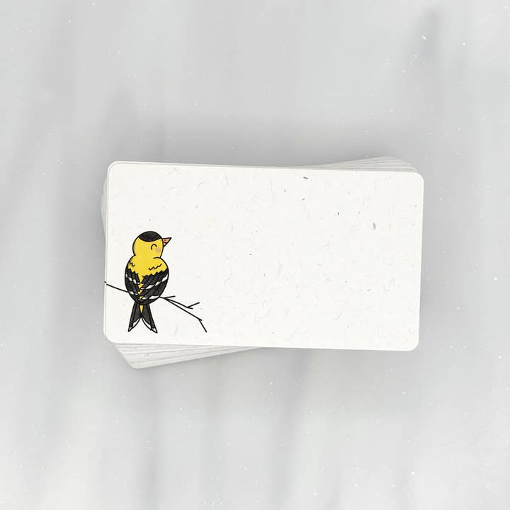 Beautiful Gold Finch - Mini Note Cards (Pack of 56) for wholesale by Lemon Doodle