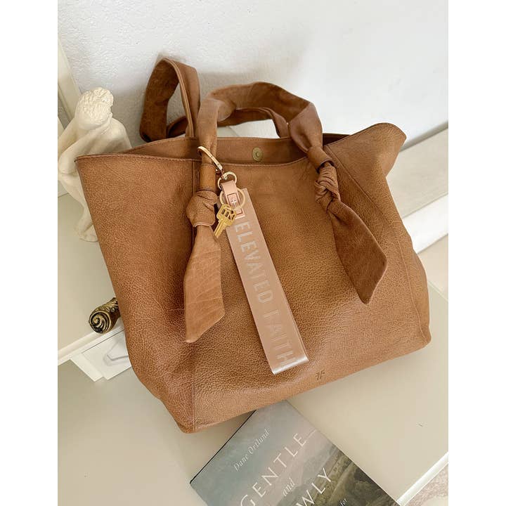 Elevated Faith - Wholesale Keychain - Unisex - Beige Oversized Logo Keychain4