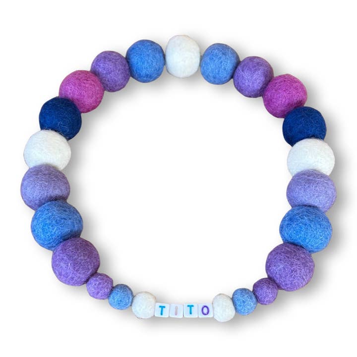 Collar personalizado para perro Pom Pom, color azul lavanda para venta al por mayor de Puppies & Pom Poms