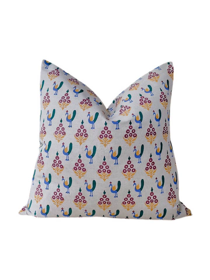 Vani - Hand Block-printed Linen Pillowcase for wholesale by Soil to Studio