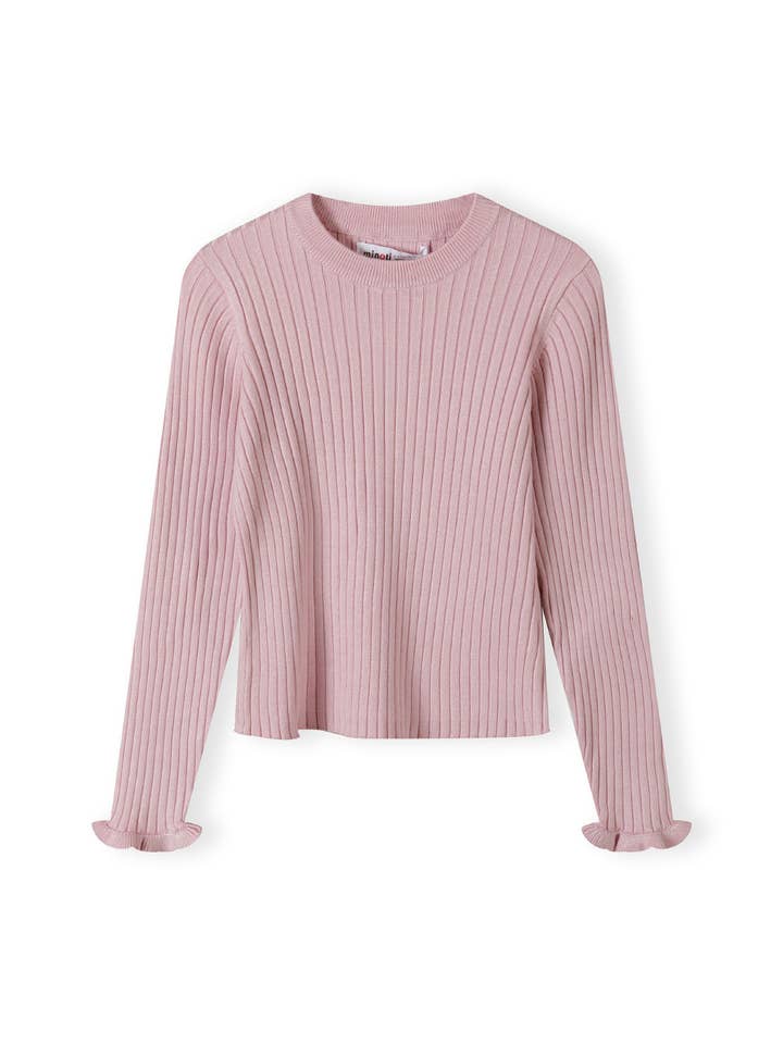 Minoti sp. z o.o. - Wholesale Knit Sweater - Kids - Girls Ribbed long sleeve jumper with frill cuff detail4