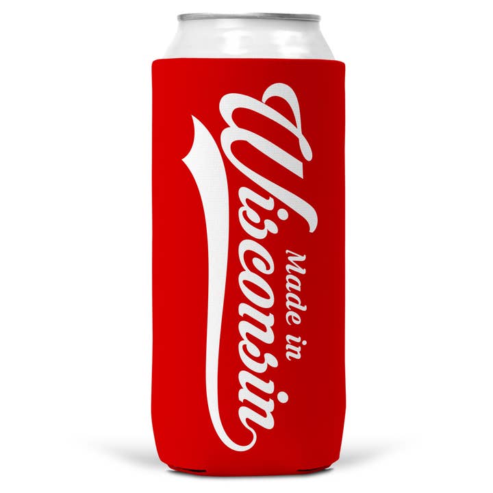 Made In Wisconsin SLIM CAN Coozie/Cooler for 12oz Slim Cans for wholesale by Wi-Wear