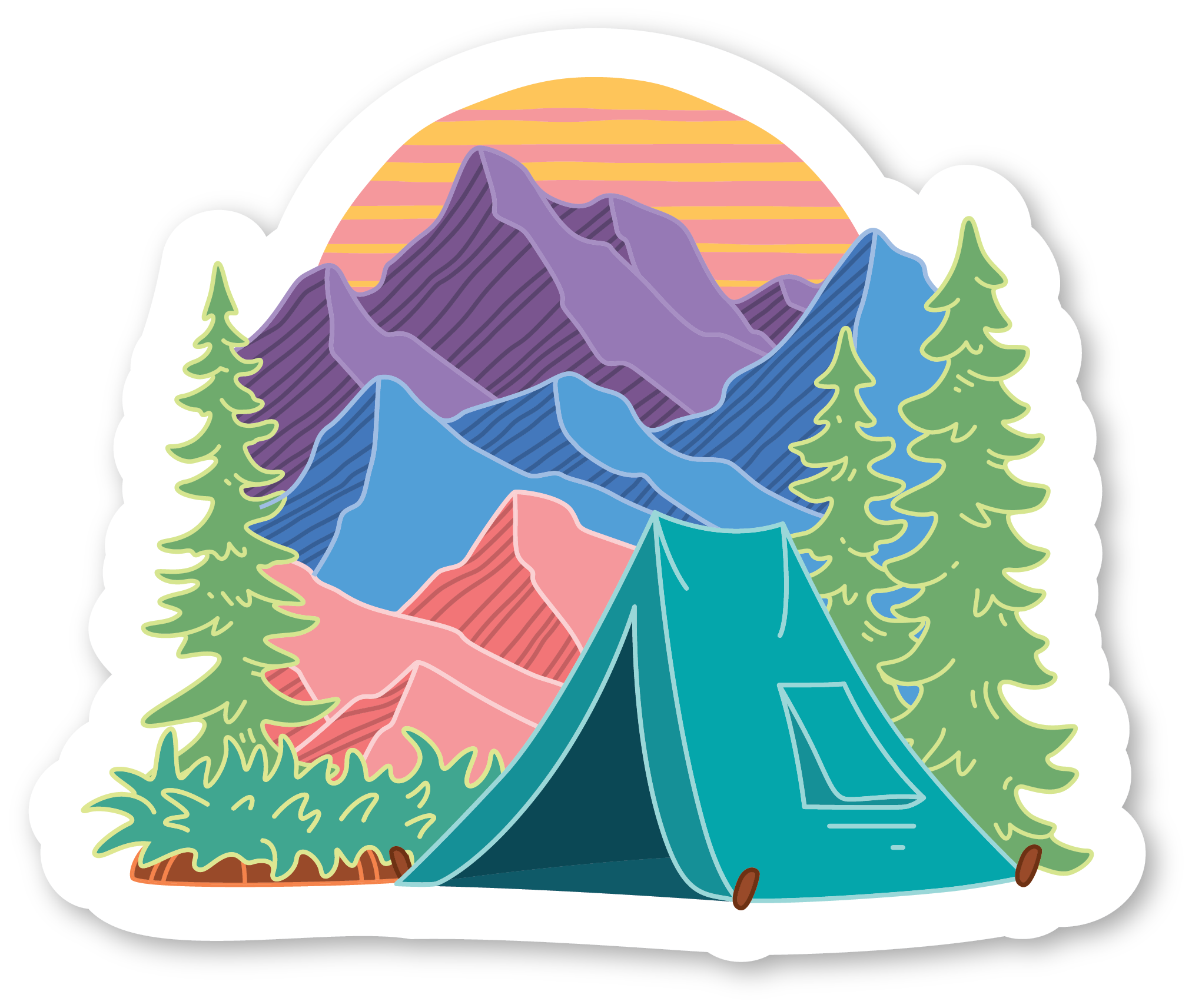 Morris Magnets – wholesale Decorative tabletop object – Desk Ornament - Cute Camp Scene1