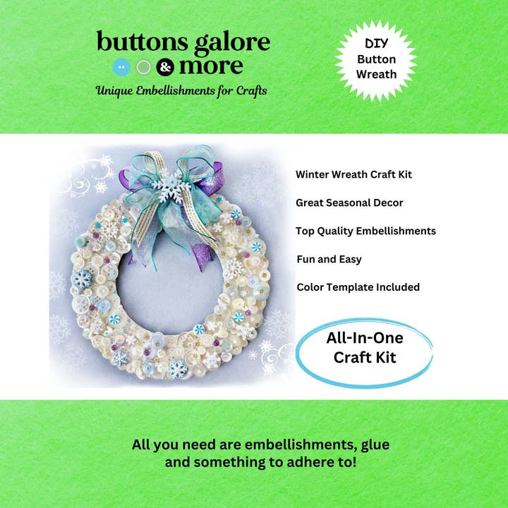 Winter Wreath DIY Craft Kit for wholesale by Buttons Galore & More