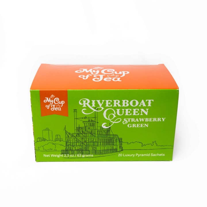 Riverboat Queen Strawberry Green Tea for wholesale by My Cup of Tea