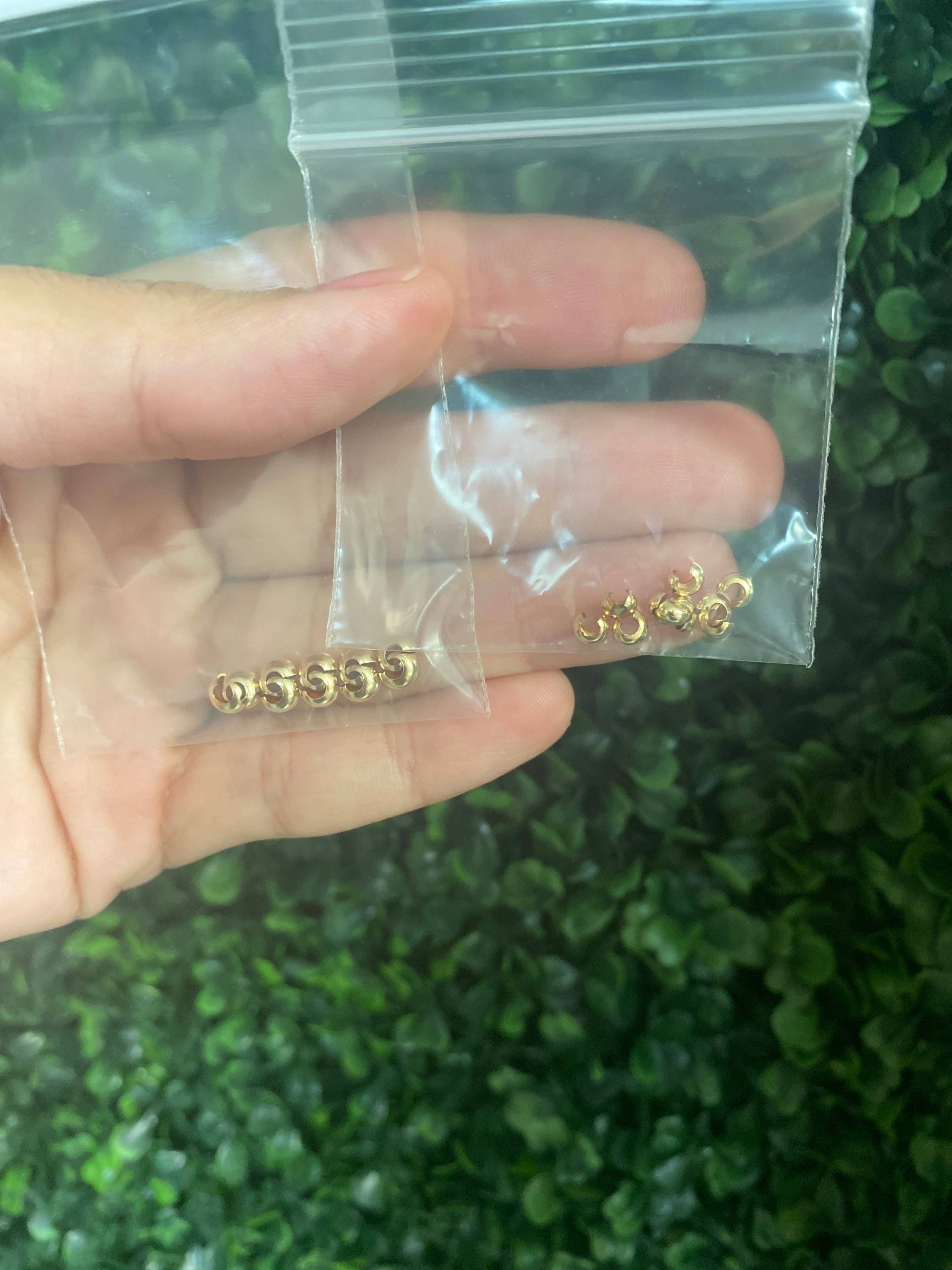 The Bead Bazaar - Wholesale Craft Supplies - Non Tarnish Gold Filled Crimp Covers, Sterling Silver Crimp3