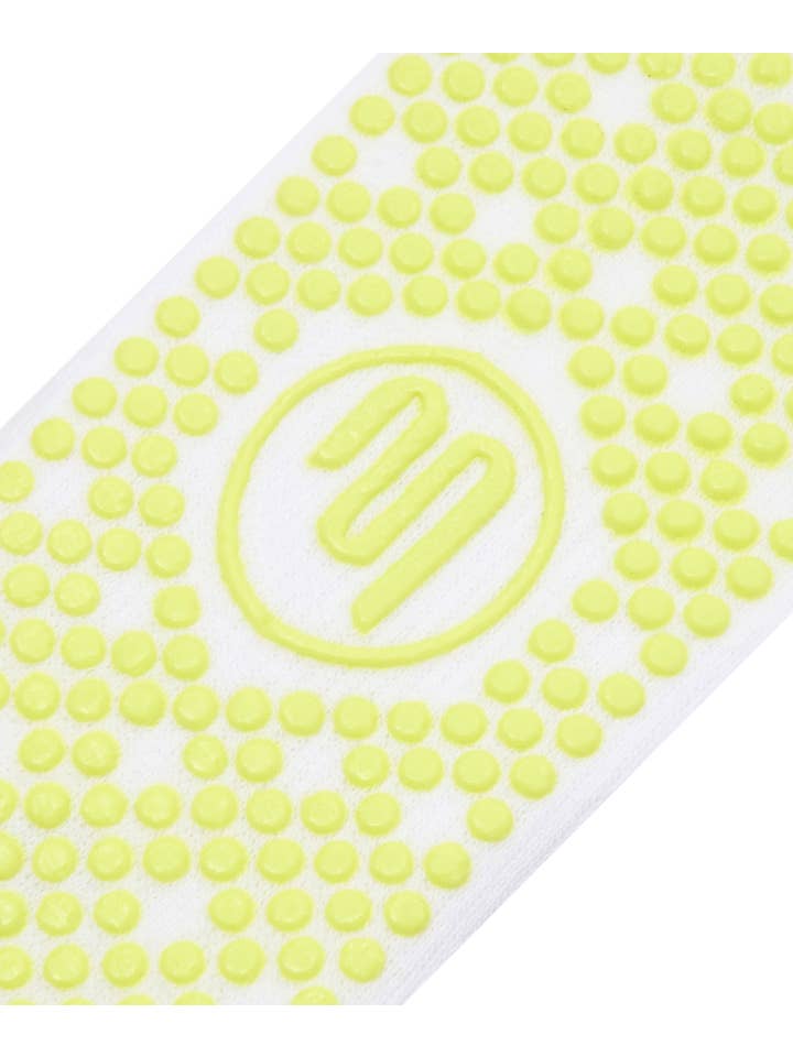 MoveActive - Wholesale Socks – Women's - Crew Non Slip Grip Socks - Lime Stripe3