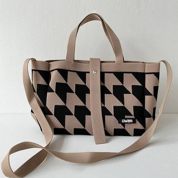 OceanusSwim - Wholesale Tote Bag - Women's - Contrast Color Split-Joint Woven Bags Handbags2