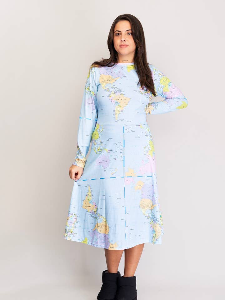 Klänning AGATHE Mappemonde för wholesale av Léopoldine Chateau