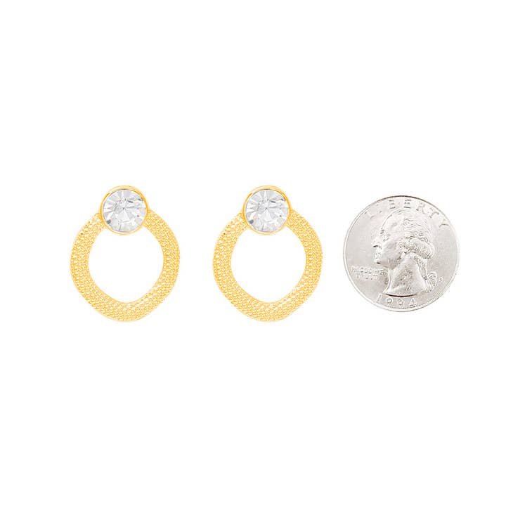 GD ROUND RHINESTONE POST EARRING, ED 10873 for wholesale on Faire1