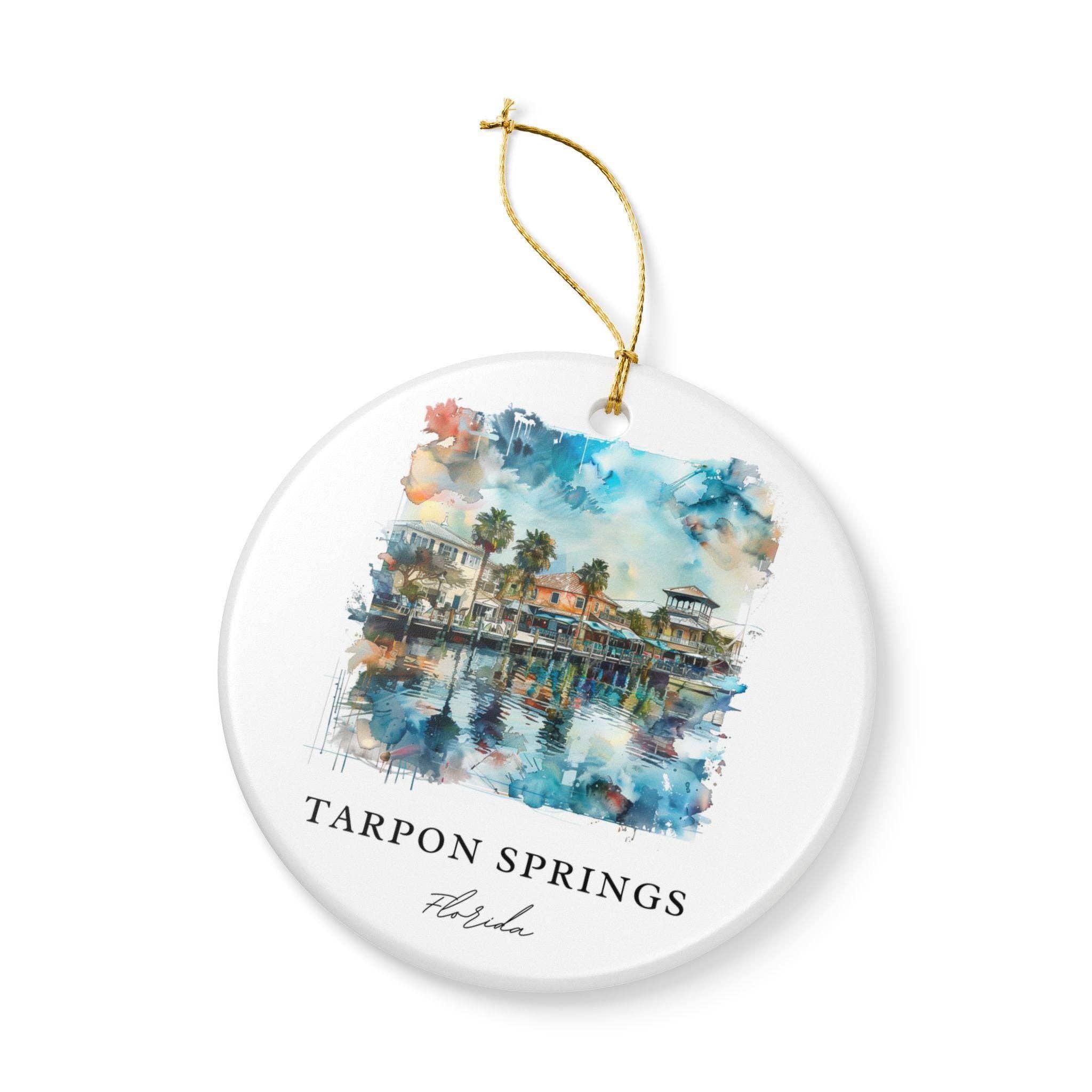 Premium Travel Art - Wholesale Ornament - Tarpon Springs FL Ornament: Unique Tarpon Springs Souvenir, Tarpon Springs Xmas Decor, and Authentic Tarpon Springs Gift2