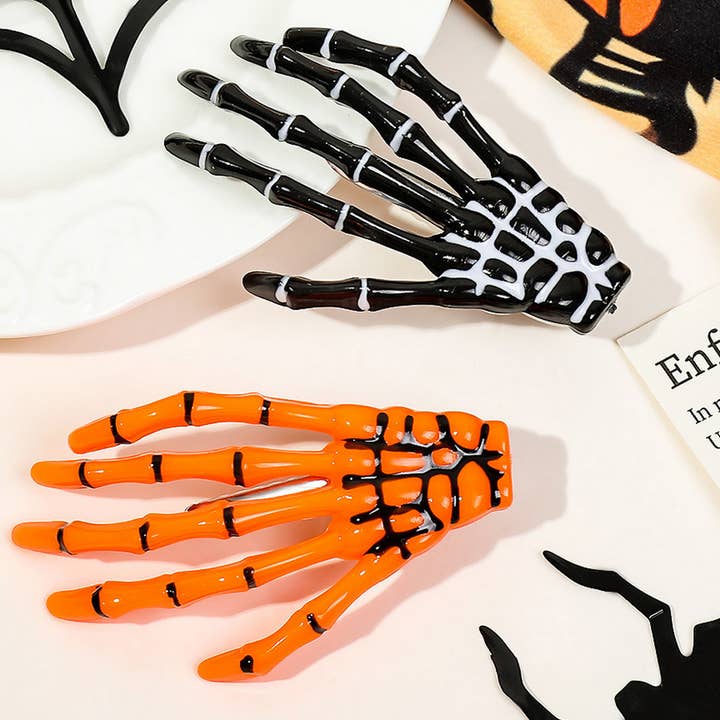 ACCITY - Wholesale Hair Clip - Women's - HALLOWEEN SKELETON HAND HAIR CLIPS,HAIR PIN_CWAHA1643