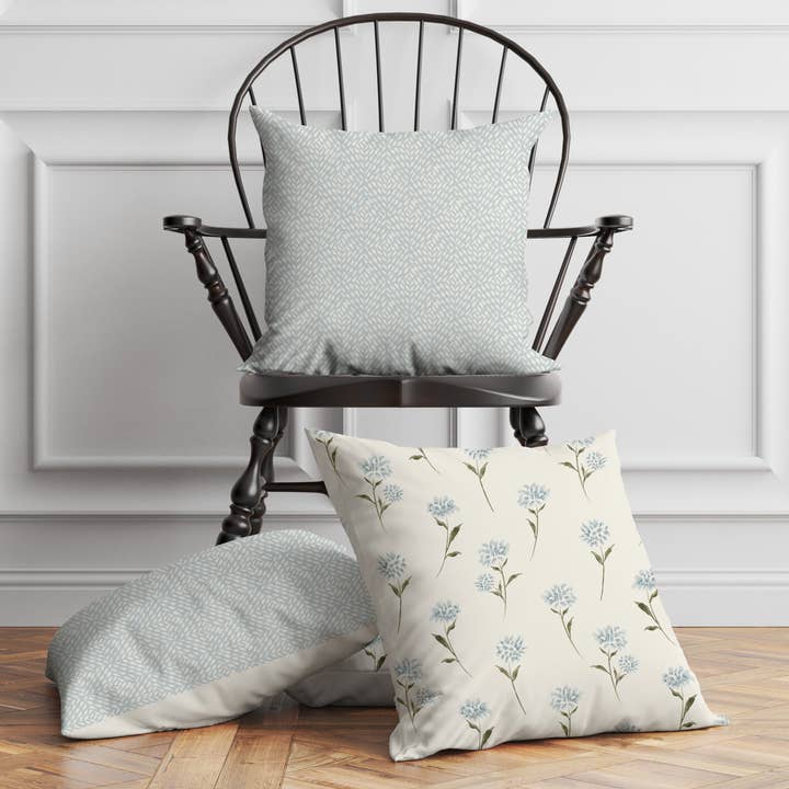 Beth Schneider Designs, LLC - Wholesale Throw/Decorative Pillow - Blue Diamond Square 20"x20" 100% Soft Cotton Throw Pillow2