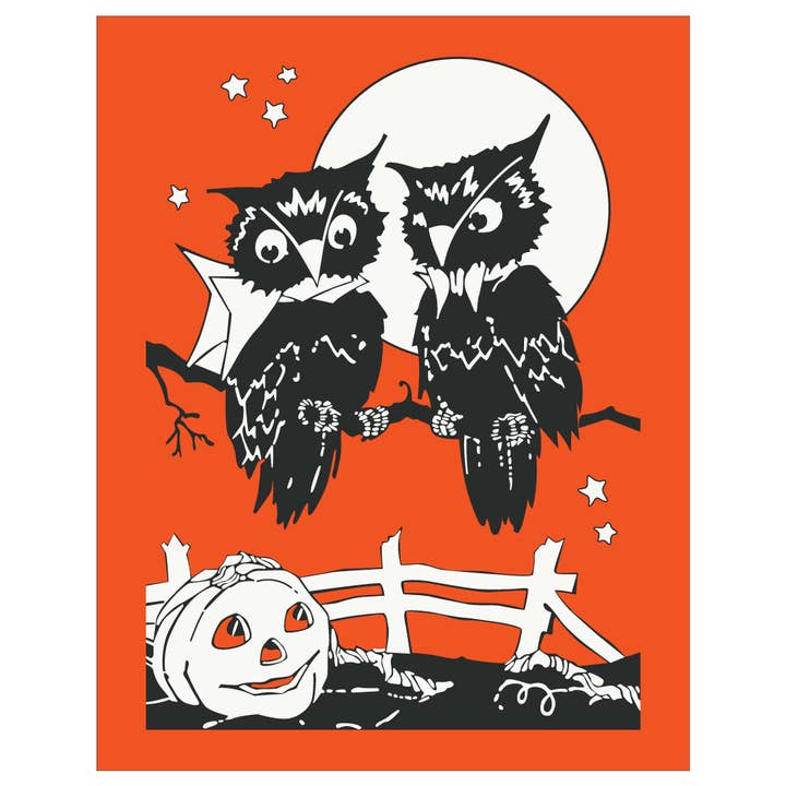 Halloween-Karte für Halloween, Eulen und Mond, 12,7 für den Großhandel von Fridgedoor