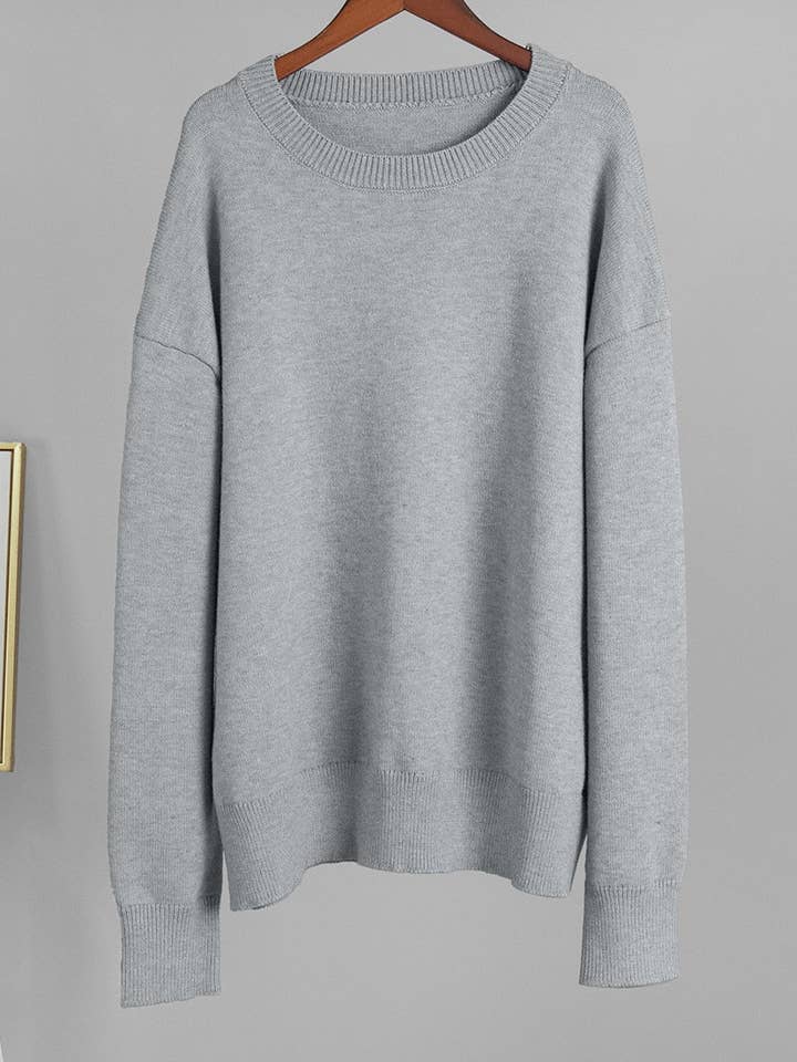 HIDDENBRAND - Wholesale Knit Sweater - Women's - Essential Basic Round Neck Sweater Top4