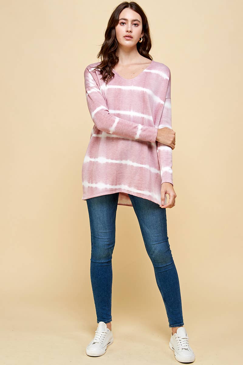 LA FIESTA – wholesale Tunika - Dam – TIE-DYE PRINT V-RINGAD TOPP4